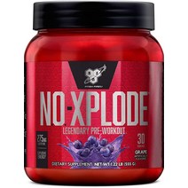 BSN 노익스플로드 운동전 프리 워크아웃 파우더 크레아틴 베타 알라닌 함유 30회 분, Blue Raz, 30 Servings (Pack of 1)