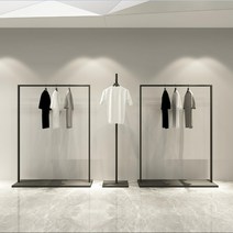 일자형 의류매장행거 디피용 철제 스탠딩옷걸이, 포지티브행거 길이40x170Cm