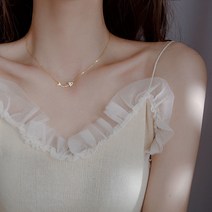 작은 가을 도자기 여성 패션 생선 뼈 금색과 은색 목걸이