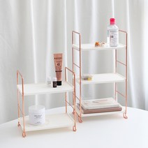 메인홈 로즈골드 인테리어 미니선반 다용도 틈새 수납 2단 3단, 로즈골드선반-3단