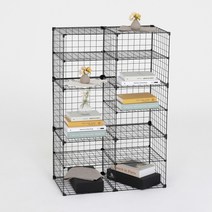 철제 옷장정리트레이 2열, 3_블랙6단, 블랙, 1개