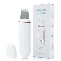 뷰티디바이스초음파 스킨 스크러버 진동 페이스 주걱 블랙 헤드 리무버 쇼블 클린 캐비테이션 필링 페이셜, 02 White Set with USB