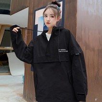 남자 여자 아노락 후드 점퍼 오버핏 커플 자켓 아우터