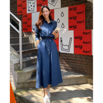 블루셔츠데님원피스