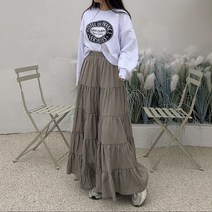 가을 밴딩 주름 5단 캉캉스커트 4color