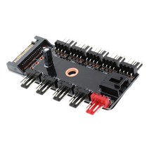 10Way SATA PC PWM 냉각 팬 컨트롤러 4/3핀 전원 소켓 분배기, 72x45x12mm, 블랙, 설명