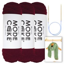 [니뜨] 모드케이크(100g) 뜨개실x3볼+아르토머플러도안+줄바늘6.0mm, 10_와인