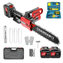 초강력 무선 전기톱 충전식 전동 나무 톱 1소형 체인톱 대용량 베터리 1+1, 15cell 베터리 1+1, 1set