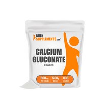 벌크서플먼츠 글루콘산 칼슘 글루코네이트 55mg 파우더 가루 500g, 1개, 기본