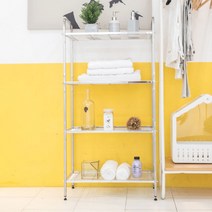 리빙홀세일 올스텐 선반-정리수납 4단 욕실 화장실 일자 스텐레스, 올스텐선반 4단