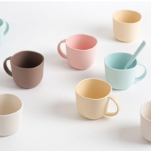 탁가온 네모 에코젠 유아 물컵 320ml, 옐로우