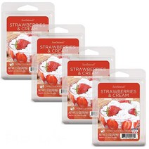 Scentsationals 001-40008-4PK 딸기 & 크림 70.9g(2.5온스) 향 향 향 왁스 멜트-4팩 레드, Strawberries Cream