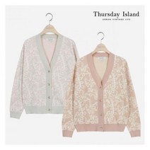 [써스데이아일랜드][Thursday Island] 여성 플라워 자카드 가디건(T214MCD238W) 396306