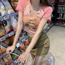 탑보그 고양이 레터링 프린팅 반팔(2컬러)