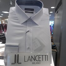 란체티전팜무지드레스셔츠카라안쪽배색스판LVS4502WH슬림핏