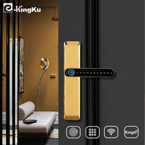 스마트금고 개인금고 미니 가정용 대형 금고Kingku WIFI Tuya Fingerprint Door Lock Smart Password Digit, 05 black 5072 wifi