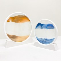 솔라콤 움직이는 모래멍 슬로우 휴식 프레임 모래 시계 액자 샌드아트, 7인치(블랙), 오렌지
