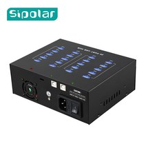 Sipolar 산업용 등급 110V-220V 20 포트 USB 2.0 허브 충전 허브 USB 스테이션 충전기3G 모뎀용 5V22A 전원 어댑터 포함 멀티 40, 영국 플러그