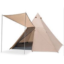 아웃도어 피라미드 텐트 인디애나 캠핑 5인, 3-8명, 카키 밴드 홀 여덟 명