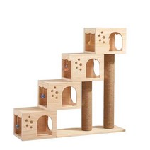 고양이 원목캣타워 먼치킨 캣타워 이케아 스크래쳐 뚱냥이 대형DIY 무소음 추천 호텔, 단일사이즈, 원목 100x30x90cm