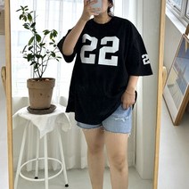 여성 빅사이즈 ~4XL 44~99 size 여름 반팔 오버핏 숫자 나염 박스 루즈핏 티셔츠