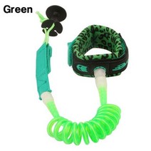 7mm Sup 보드 4 피트 발목 끈 서핑 탄성 코일 스탠드 업 패들 다리 TPU 로프 안전, Green