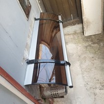 캐노픽스 1000x3000 현관 창문 비가림 차양 렉산 브라켓 자재 베란다 비막이 채양, 엠보체크_브라운, 블랙, 블랙(분체도장)