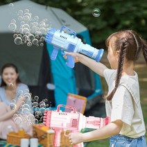 32구 바주카 버블건 장난감 자동 게틀링 비눗방울 총, 32구 바주카 - 블루