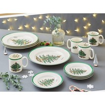스포드 SPODE 포트메리온 크리스마스 접시 머그 세트 12Pcs, 선물박스포함