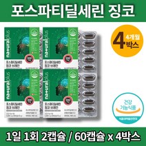 인지력에 좋은 포스파티딜세린 포스타딜 세린 파스파티셀린 비타민E GINKO 징코 은행나무 추출물 NCS 플라보놀 할머니 대치동 영양제, 4박스