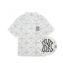 MLB 메가 다이아 모노그램 반팔 셔츠 NY (White)