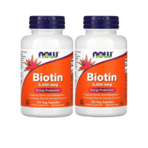 Now Foods 나우 푸드 비오틴 5 000mcg 아미노산 120베지 캡슐 X 2통, 2개, 120정