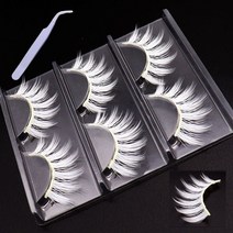 BLOWFISH FUGU 흰색속눈썹 흰색인조속눈썹 3쌍 세트 2P J-026, 화이트