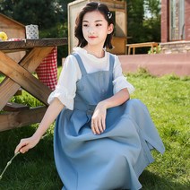 여자 여름 정장 스커트 2021 큰 아이들의 여름 옷 외국 스타일 어린이 반팔 그물 빨간색 투피스 정장의 새로운 한국어 버전 o99235