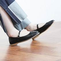 IM.3435 배색 캡토 스티치 스퀘어토 메리제인 플랫슈즈(1cm)