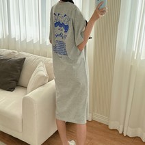 더매드문 세쌍둥이 반팔 오버핏 롱원피스