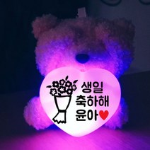 특별한선물 메신져 미니베어하트조명, 핑크인형,퍼플인형,카키인형