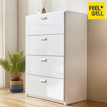 SR9761 레아 4단 서랍장 800 DVX, 화이트