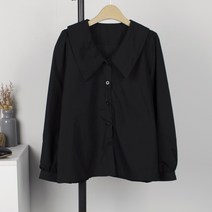 퍼니걸스 9550 데일리 빅카라 브이넥 셔링 블라우스 여성의류