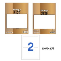 폼텍 물류관리용 라벨 LS-3120 100p + LQ-3120 20p 세트, 4세트, 2칸