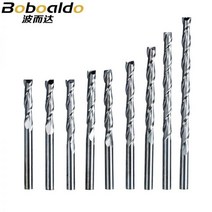 정밀 밀링 커터 가공 1pc 3.175mm SHK 목재 CNC 라우터 비트 2 플루트 나선형 엔드 밀 더블 PVC, 2LX3.25 5