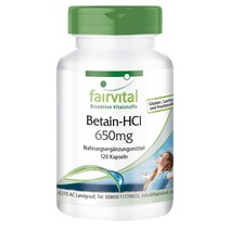 fairvital 페어바이탈 베타인 HCL 650mg 비건 캡슐 영양제 Betaine Vegan 120캡슐, 1세트