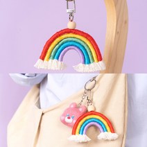 아이 마크라메 키링 인형 무지개 키홀더 만들기 DIY 열쇠고리 키트 공방 방과후