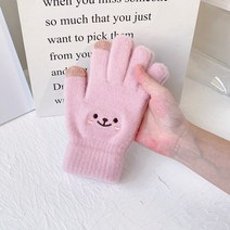 우아글로벌 여성 토끼 겨울 니트장갑 스마트폰 터치