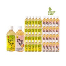 웰그린 스위트카페 녹차음료 340ml x 20PET 1박스 묶음 골라담기 자두 레몬 복숭아 블루베리 애플망고 또와몰53, 20+20개입(레몬+복숭아)