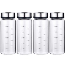 1+1+1+1 3단조절 내열유리 양념통 조미료통 4P세트 300ml-4개, 양념병 300ml-4개