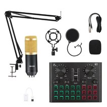 BM800 블루투스 무선 마이크 전문 마이크 녹음 스튜디오 사운드 카드 유튜브 가라오케 용 라이브 스트리밍 키트|Microphones|, 1개, A, 단일