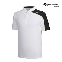 [테일러메이드]남성 비대칭 배색 카라 반팔티셔츠 TMTYK2907-100