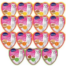 비타크래프트 포에시 하트캔 고양이 주식캔 85g 콤보팩 치킨&야채 4p + 칠면조&치즈소스 4p + 오리&에그 4p + 치킨&캣그라스 3p, 혼합맛, 30개