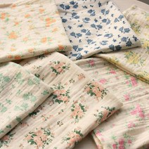 [천삼백케이] [앤코튼] 레트로플라워 거즈 키친크로스 겸 행주 6colors, 수국(블루)